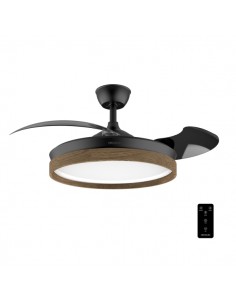 Cecotec EnergySilence Aero 4320 Invisible WoodandBlack Ventilador de Techo con Luz LED Regulable - 35W - 6 Velocidades -