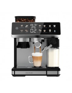 Cecotec Power Espresso 20 Barista Grind and Latte Cafetera Expresso - 1350W - Molinillo Conico Ajustable - Deposito Leche
