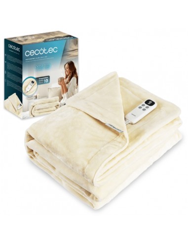 Cecotec HeatConfort Calma Manta Electrica - 115W - Tecnologia PTC y NTC - 10 Niveles de Calor - Temporizador - Apagado