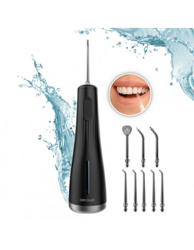 Cecotec ToothCare Jet Liberty Irrigador Dental Portatil - 8 Boquillas Intercambiables - 4 Modos - Deposito de 250ml -
