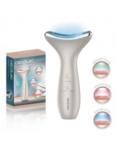 Cecotec FaceCare Face and Neck Pro Cepillo de Fototerapia Facial - Rostro y Cuello - 3 Modos - Luz LED - 5 Niveles de EMS -
