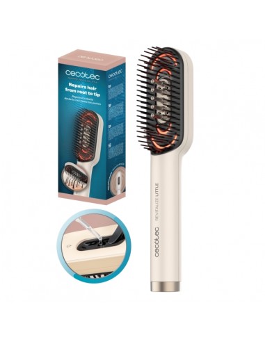 Cecotec HairCare Revitalize Little Cepillo Reparador de Cabello - Desenredante - Luz LED - Aplicador de Serum Integrado -