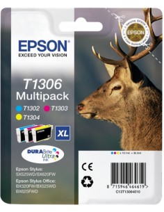 Epson T1306 Pack de 3 Cartuchos de Tinta Originales - Cian-Magenta-Amarillo - C13T13064012