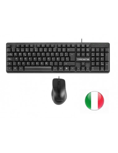 Tacens Anima ACP02 Pack USB Teclado Multimedia-Raton 1200dpi 3 Botones - Disposicion Italiana QWERTY IT - Cable de 1.3m -