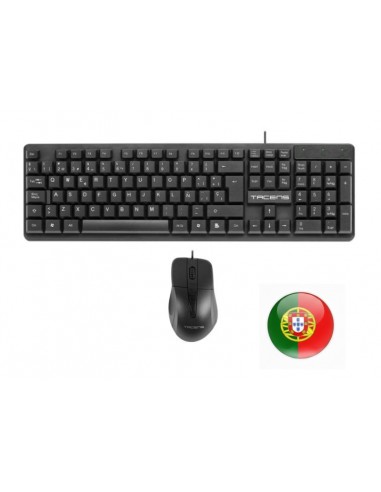 Tacens Anima ACP02 Pack USB Teclado Multimedia-Raton 1200dpi 3 Botones - Disposicion Portuguesa QWERTY PT - Cable de 1.3m -