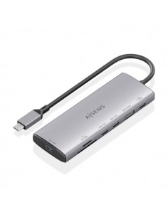 Aisens USB-C Dock 7 en 1 - USB-C a 1xHDMI - 1xUSB-A 10G - 2xUSB-C 10G - 1xSD - 1xMicroSD --1xUSB-C PD 100W - 20cm - Color