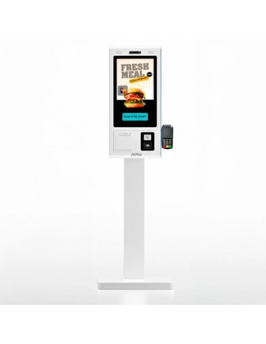 AVPos Kiosko Autoservicio Suelo FK27 - 27 Pulgadas Tactil - I5 10th - 8GB Memoria - SSD 256GB - Escaner 2D - Impresora