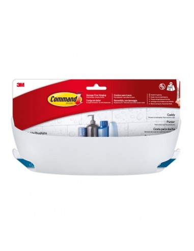 Command Cesto Organizador de Aseo - Soporta hasta 3kg - Incluye 4 Tiras Adhesivas - Color Blanco