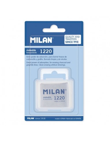 Milan 1220 Goma Maleable para Bellas Artes - Estuche de Plastico - Caucho Sintetico - Color Gris