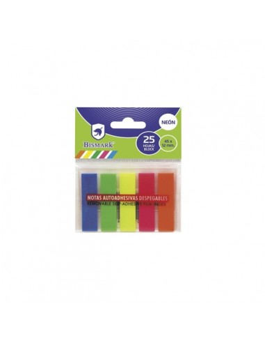 Bismark Pack de 125 Indices Adhesivos 45mm x 12mm - Colores Neon Surtidos