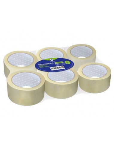 Bismark Pack de 6 Precintos de Embalaje 50mm x 66m - Polipropileno 55 micras - Transparente