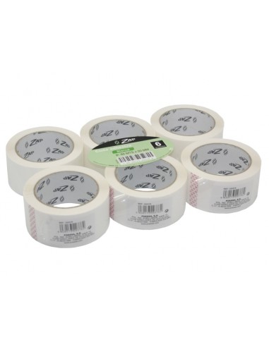 Zap Pack de 6 Precintos de Embalaje 50mm x 66m - Polipropileno 55 micras - Color Blanco