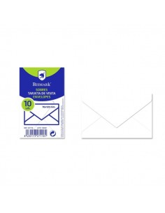 Bismark Pack de 10 Sobres de Papel 90grs - Medidas 76x120mm - Color Blanco