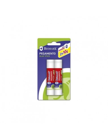 Bismark Pack de 2 Barras de Pegamento 10gr - Multiusos - Sin Disolventes - Uso Escolar
