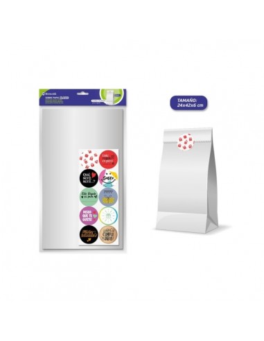 Bismark Pack de 10 Sobres Papel Kraft 50grs con 10 Pegatinas para Cierre - Medidas 24x42x6cm - Ideal para Regalos - Color