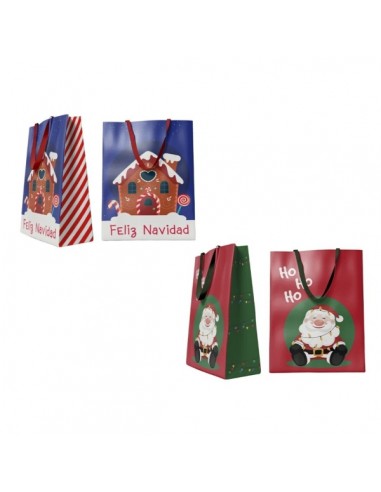 Bismark Bolsa de Papel Navidad Jumbo - Tarjeta para Personalizar - 2 DiseÃ±os Diferentes Aleatorios