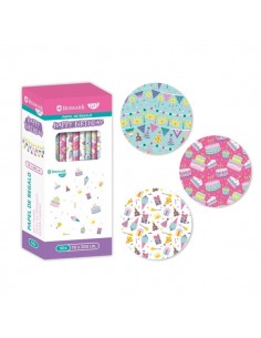 Bismark Happy Birthday Rollo de Papel Regalo - Medidas 70cmx200cm - 3 DiseÃ±os Diferentes