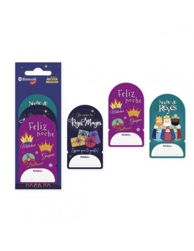 Bismark Pack de 6 Etiquetas Adhesivas Reyes Magos - 3 DiseÃ±os Surtidos - Espacio para Escribir