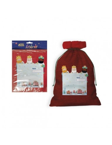Bismark Saco Grande para Regalos Reyes Magos 50x70cm - Con Prate para Personalizar con el Nombre
