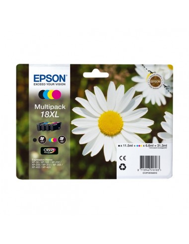 Epson T1816 (18XL) Pack de 4 Cartuchos de Tinta Originales - C13T18164012