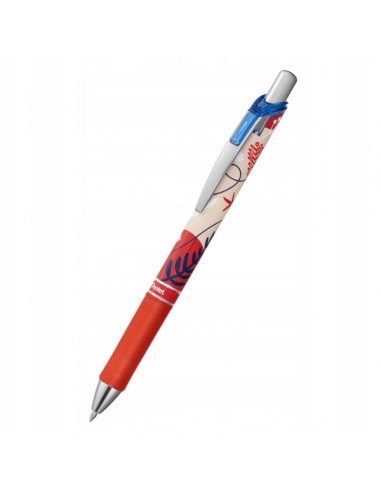 Pentel Energel Boligrafo de Tinta Gel Retractil 0.7mm - Trazo 0.35mm - Recargable - Grip de Agarre - Tinta Color Azul -