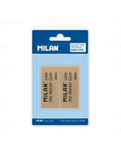 Milan Master Gum Pack de 2 Gomas para Bellas Artes - Miga de Pan - Caucho Sintetico - Color Marron