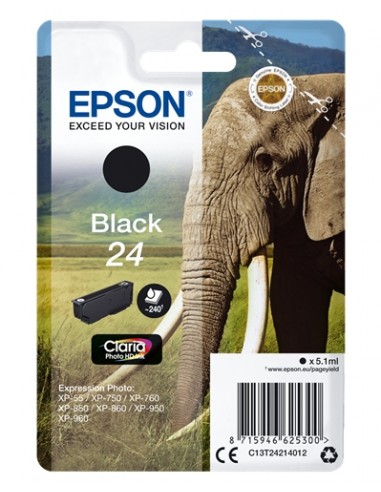 Epson T2421 (24) Negro Cartucho de Tinta Original - C13T24214012