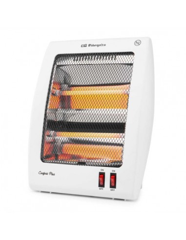 Orbegozo BP 5010 Estufa de Cuarzo - Potencia 800W - Seguridad Antivuelco - 2 Niveles de Calor - Reflector Protegido -