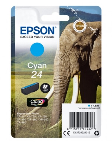 Epson T2422 (24) Cyan Cartucho de Tinta Original - C13T24224012