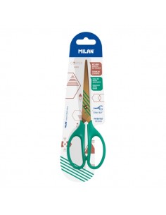 Milan Copper Tijeras de Oficina de 17cm - Mango Ergonomico - Hoja de Acero Inoxidable - Recubrimiento de Titanio - Color Cobre