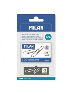 Milan Niquelados Pack de 100 Clips - 33mm - Color Plata