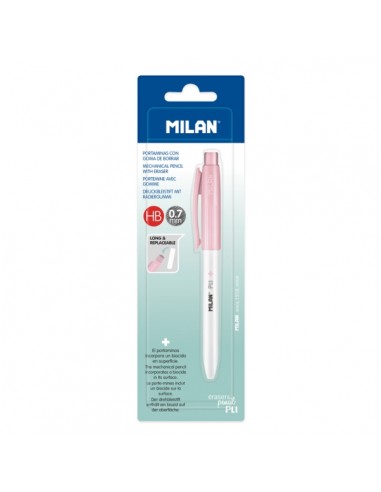 Milan Pl1-Portaminas 0.7mm - Superficie Antibacteriana - Color Rosa