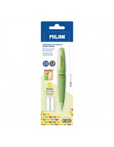 Milan Capsule Fluo Portaminas 1.3mm - Incluye 2 Gomas de Recambio - Colores Surtidos