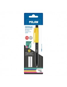 Milan Pl1 Portaminas 0.5mm - Incluye 2 Gomas de Recambio - Colores Surtidos