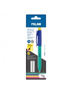 Milan Pl1 Portaminas 0.9mm - Incluye 2 Gomas de Recambio - Colores Surtidos