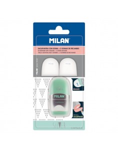 Milan Capsule Silver Afilaborra - 2 Gomas de Recambio - Cuchilla de Acero de Seguridad - Colores Surtidos