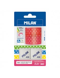 Milan Duet Look Pack de Sacapuntas-2 Gomas 430 - Color Rosa