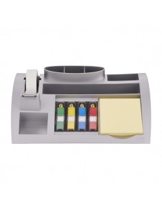 Post-It Index Organizador de Sobremesa - Incluye Bloc de Notas-Marcadores y Cinta Adhesiva - Forma - Color Gris