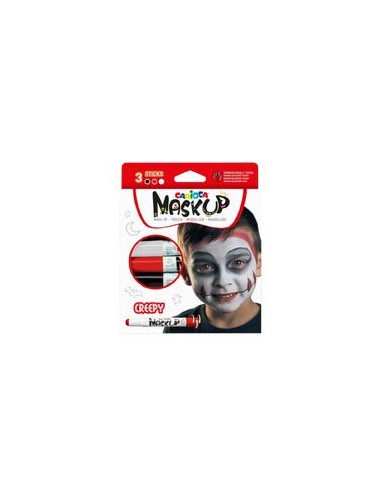 Carioca Mask Up Creepy Pack de 3 Colores para la Piel - Colores Brillantes - Lavables - Base Agua - Incluye Dos Tutoriales