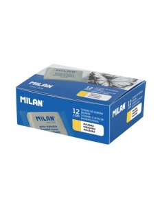 Milan 1220 Gomas de Borrar Maleables para Bellas Artes - Envueltas Individualmente - Caucho Sintetico - Color Gris