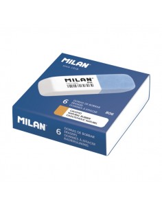 Milan 806 Gomas Biseladas - Doble Dureza - Abrasivo para Tinta - Flexible para Lapiz - Color Azul
