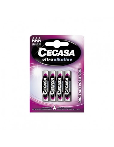 Cegasa Ultra Alcaline Pack de 4 Pilas LR03 AAA - Alta Tecnologia - Mas Capacidad-Potencia y Rendimiento