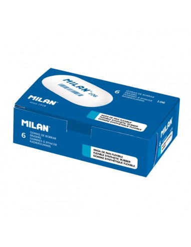 Milan Oval 106 Gomas de Borrar - Miga de Pan - Caucho Sintetico - Color Blanco