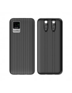 Coolbox DP20 Powerbank 20000mAH 22.5W PD y QC - USB-C y Lightning - Pantalla LCD - Color Negro