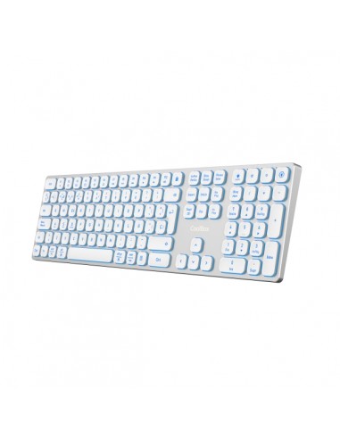 Coolbox Moonlight B431 Teclado Inalambrico - RF 2.4G y Bluetooth 5.1 - Teclas ABS Redondeadas Silencioso - Retroiluminado con