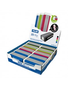 Milan Nata 320 Expositor con 20 Gomas de Borrar - Colores Surtidos