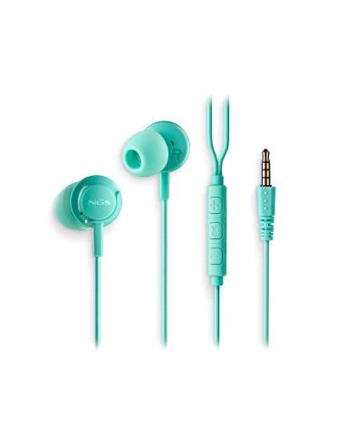 NGS CROSS DRIFT Auriculares Intraurales con Microfono - Jack 3.5mm - Boton Multifuncion - Color Verde