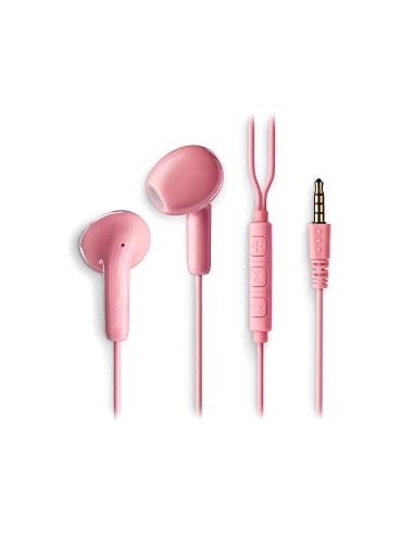 NGS CROSS FLIP Auriculares Intraurales con Microfono - Jack 3 5mm - Boton Multifuncion - Color Rosa