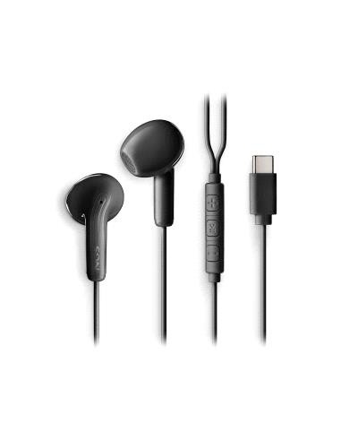 NGS CROSS GLIDE Auriculares Intraurales con Microfono - USB-C - Boton Multifuncion - Color Negro