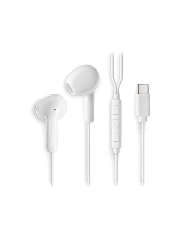 NGS CROSS GLIDE Auriculares Intraurales con Microfono - USB-C - Boton Multifuncion - Color Blanco